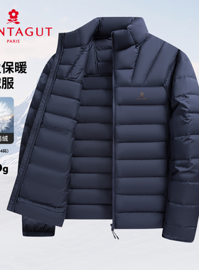 [高充蓬松白鸭绒]梦特娇男士羽绒服短款轻便中年装冬季保暖外套Z