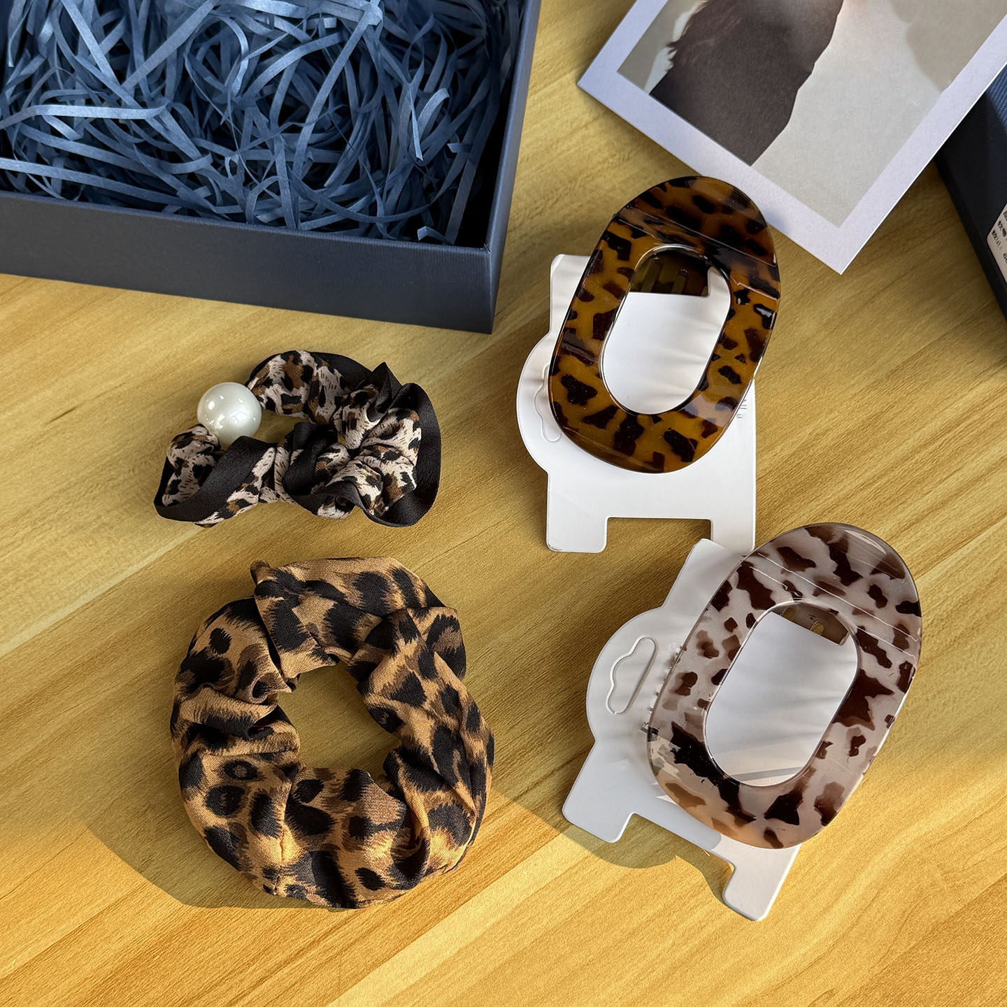 外网单个160+!气质女士心头爱！豹纹扁平夹高端四件套发饰发夹,饰品/流行首饰/时尚饰品新,发饰,淘宝优惠券,粉丝福利购,淘宝优惠卷