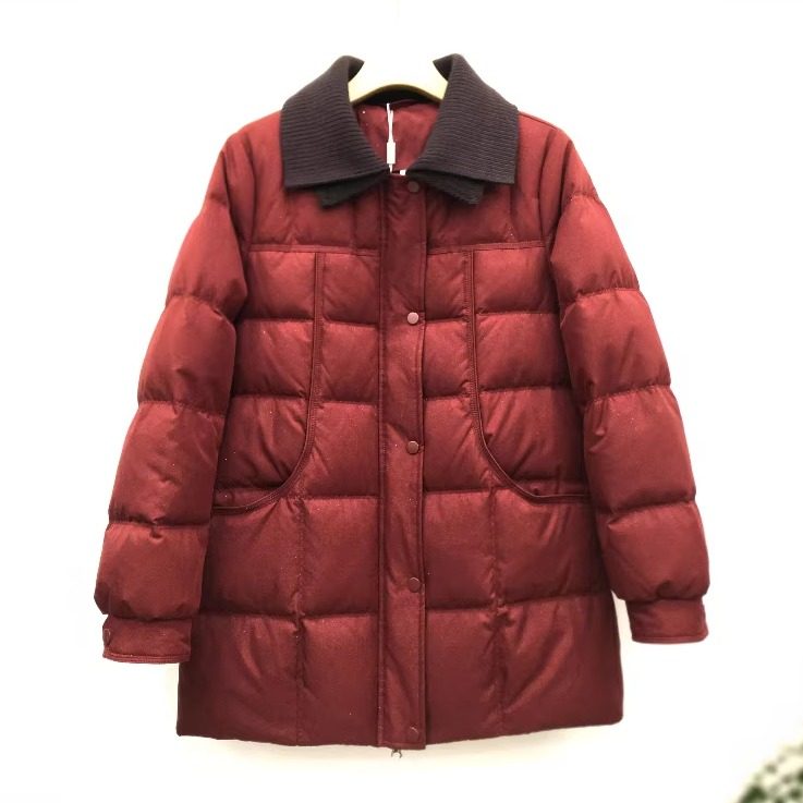 专柜品牌妈妈装白鸭绒羽绒服女中年外套中长款时尚针织翻领羽绒衫,女装/女士精品,羽绒服,淘宝优惠券,粉丝福利购,淘宝优惠卷