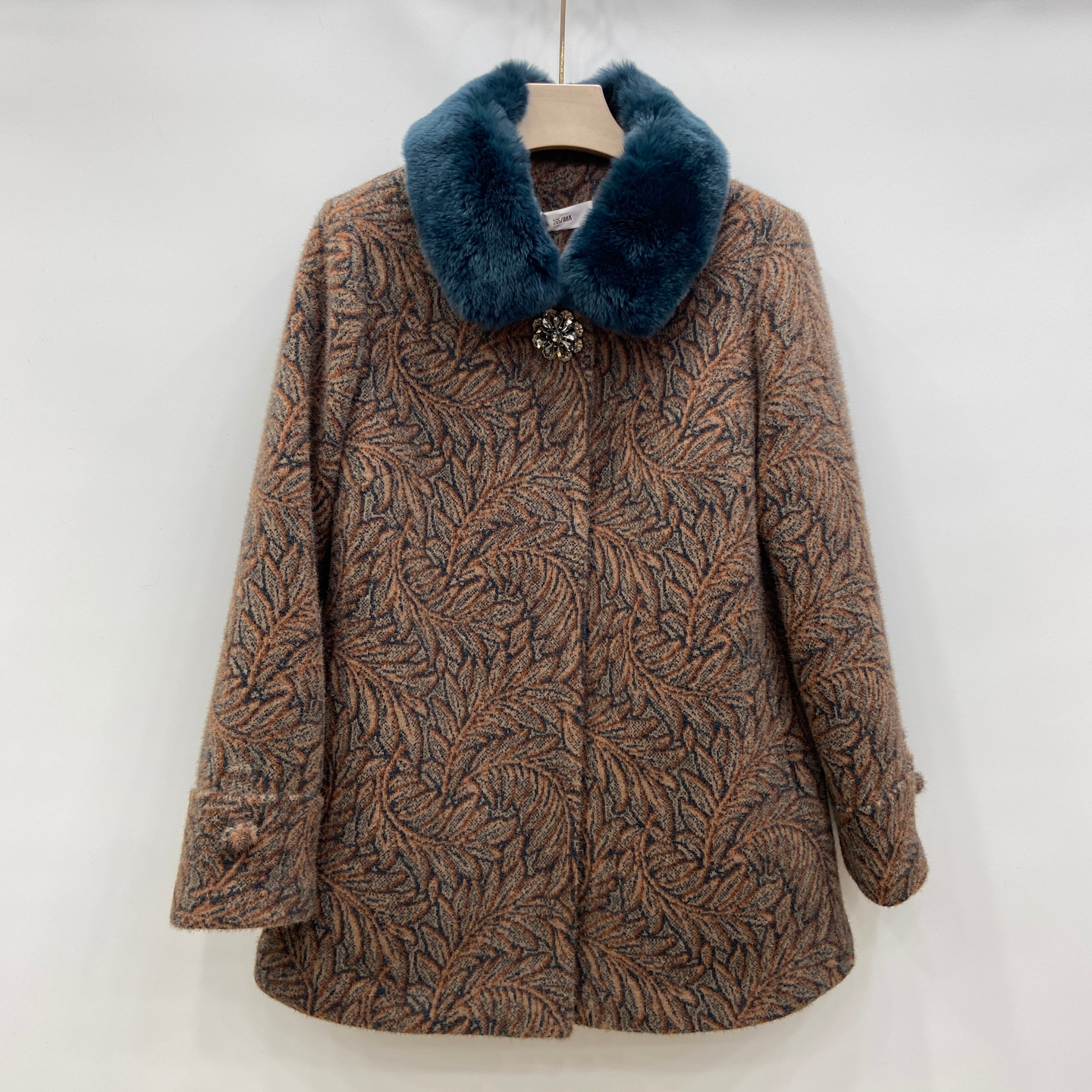 518品牌中老年妈妈冬装保暖白鸭绒羽绒服大衣獭兔毛领毛呢外套女