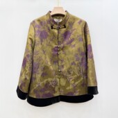 洋气宽松上衣 外套女中老年人穿搭新中式 品牌国风妈妈春秋唐装 长袖