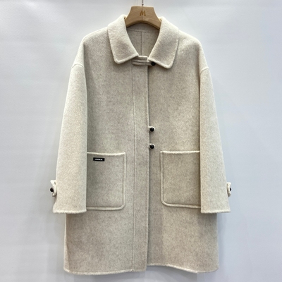 高端双面呢羊毛半大衣女士时尚