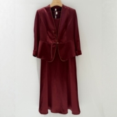 品牌国风婚礼服两件套连衣裙喜妈妈婚宴装 婚庆裙子 喜婆婆敬酒晚装