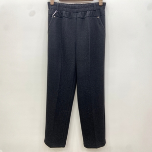 562妈妈装秋冬休闲长裤加绒加厚保暖修身直筒裤松紧腰女中年裤子