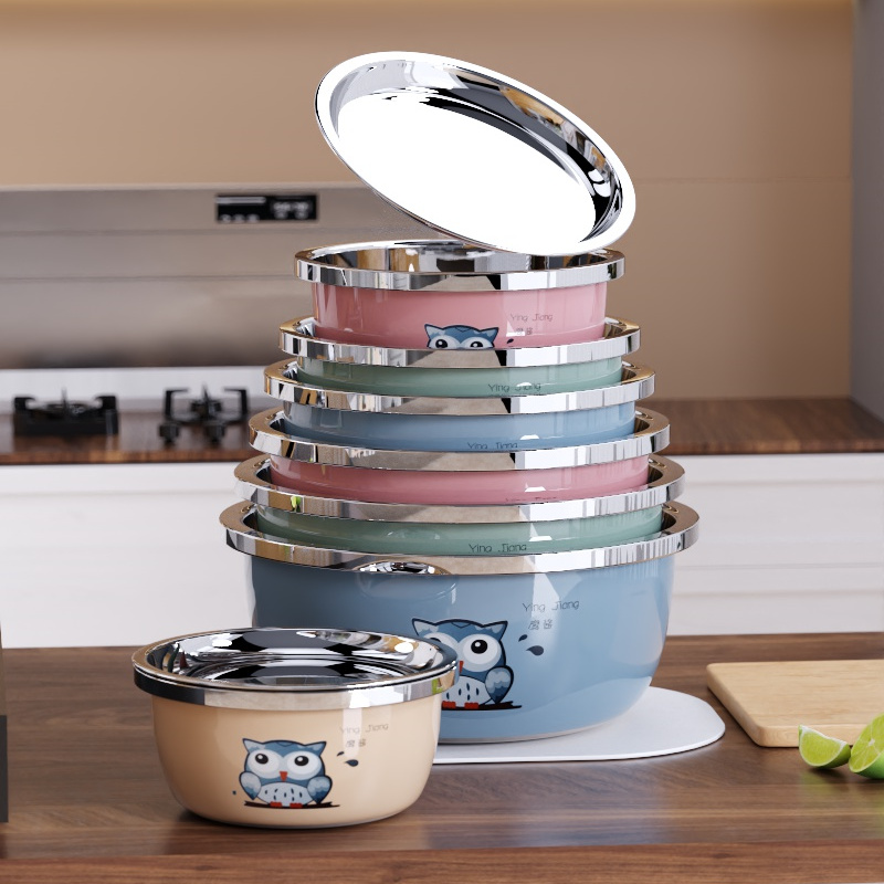 304不锈钢盆家用带盖子