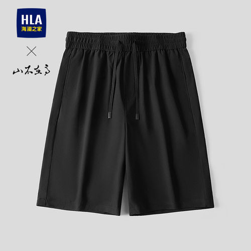 海澜之家抽绳系带织唛休闲中裤男