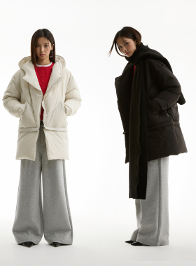 FUNKYFUN 2024AW 新国标90白鸭绒可拆卸两穿长短款连帽羽绒服外套