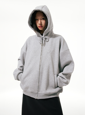 FUNKYFUN原创设计连帽拉链开衫卫衣男女宽松百搭厚实加绒卫衣外套