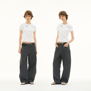 型圆领短袖 手绘卡通飞马星星印花弹力正肩版 tee 2025SS FUNKYFUN