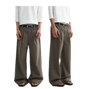 长裤 卡其格纹休闲直筒复合西裤 2025SS FUNKYFUN