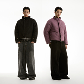 麂皮黑 FUNKYFUN 2024AW 红格纹两面穿面包棉服外套