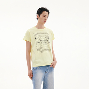 T恤 斑驳别针标语做旧感印花正肩短袖 FUNKYFUN 2025SS