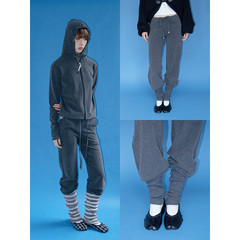 FUNKYFUN 柔软亲肤磨毛休闲羊腿裤堆叠束脚裤卫裤