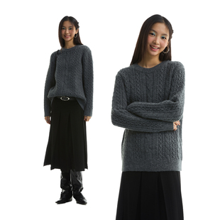 毛衣 不规则立体麻花坑条厚实圆领套头针织长袖 FUNKYFUN 2025SS