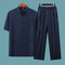 MIDDLE-AGED AND ELDERLY TANG COSTUME MENS SHORT-SLEEVED SUIT DADS SUMMER CLOTHES CHINESE STYLE ICE SILK GRANDPA SUMMER OLD PEOPLES CLOTHES THIN STYLE