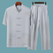 MIDDLE-AGED AND ELDERLY TANG COSTUME MENS SHORT-SLEEVED SUIT DADS SUMMER CLOTHES CHINESE STYLE ICE SILK GRANDPA SUMMER OLD PEOPLES CLOTHES THIN STYLE