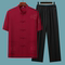 MIDDLE-AGED AND ELDERLY TANG COSTUME MENS SHORT-SLEEVED SUIT DADS SUMMER CLOTHES CHINESE STYLE ICE SILK GRANDPA SUMMER OLD PEOPLES CLOTHES THIN STYLE