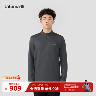 上衣 保暖打底衫 LAFUMA乐飞叶户外24秋冬半拉链抓绒长袖 T恤男士