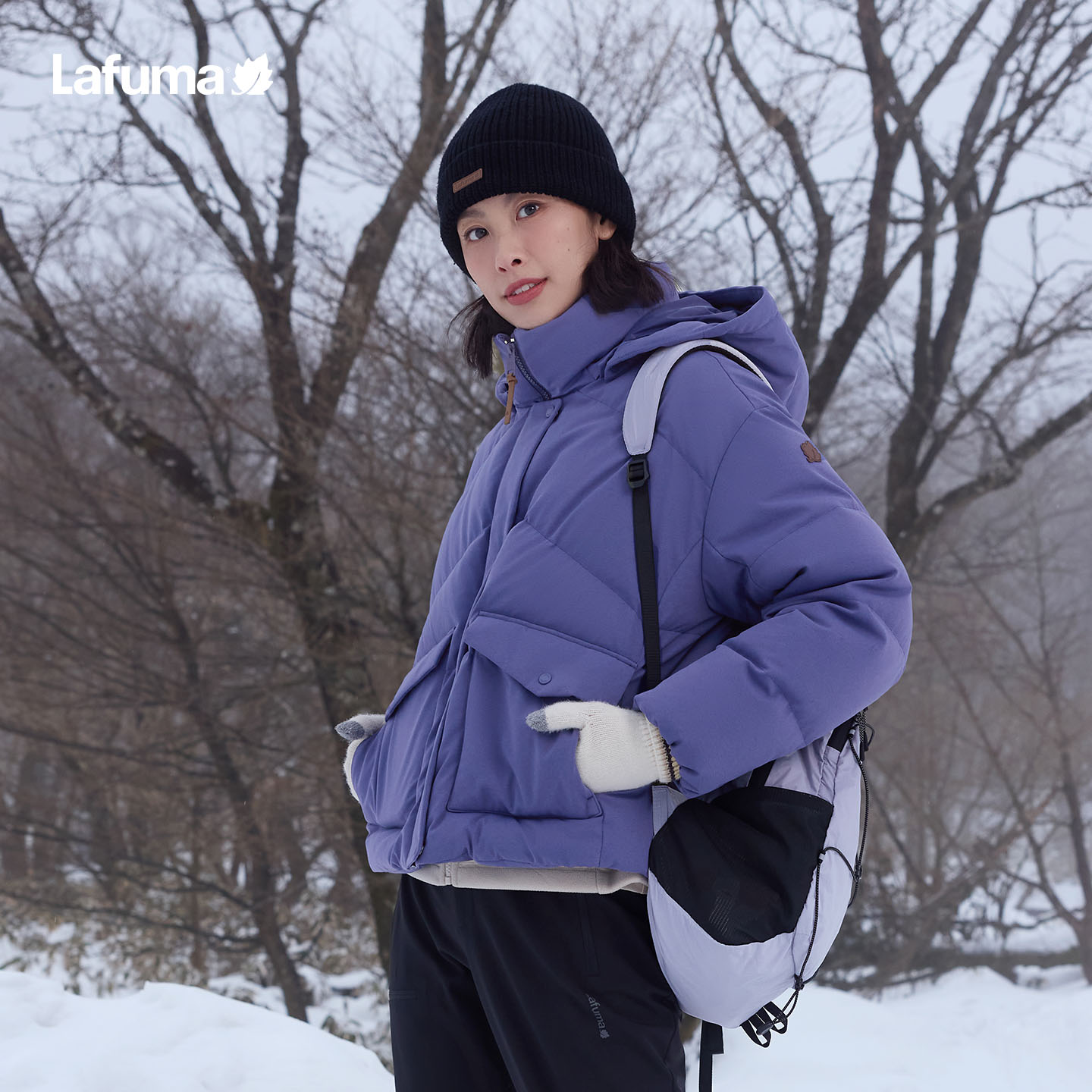 乐飞叶户外防风羽绒服女