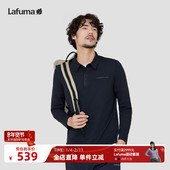 休闲防紫外线翻领POLO打底衫 Lafuma乐飞叶吸湿速干长袖 T恤男装