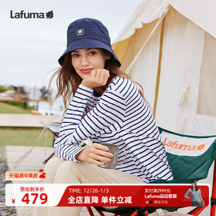 打底衫 法国LAFUMA乐飞叶户外宽松条纹圆领长袖 T恤女休闲百搭长袖