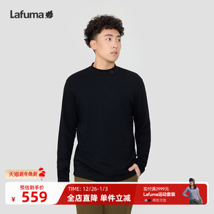 上衣 棉感打底衫 LAFUMA乐飞叶户外24秋冬半高领小logo长袖 T恤男士