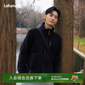 LAFUMA乐飞叶户外秋冬加厚保暖立领抓绒衣男士 外套 针织拼接开衫