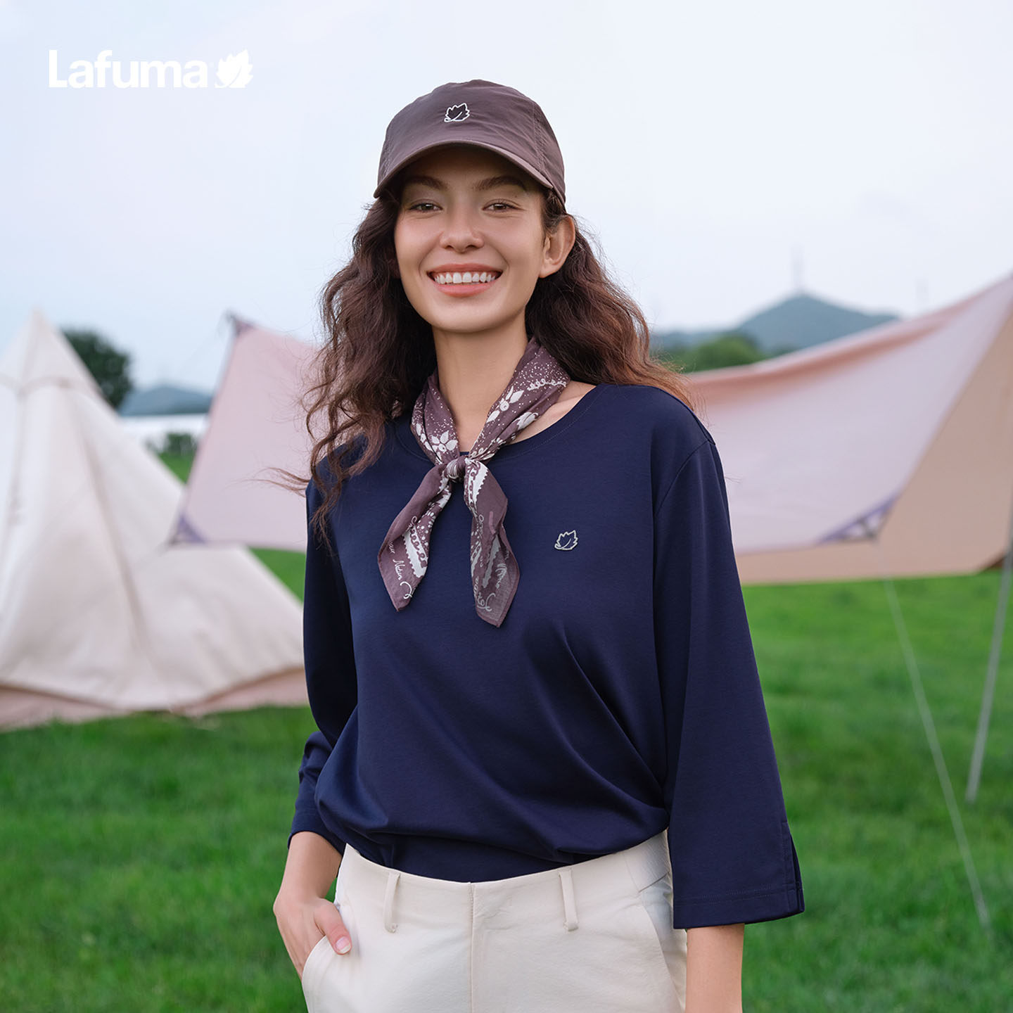 LAFUMA乐飞叶户外极简风七分袖休闲长袖T恤女宽松圆领打底衫上衣,户外/登山/野营/旅行用品,户外休闲衣,淘宝优惠券,粉丝福利购,淘宝优惠卷