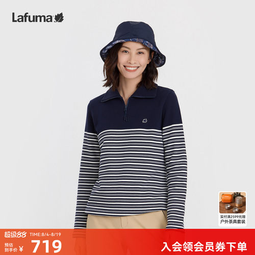 乐飞叶户外半拉链长袖T恤女