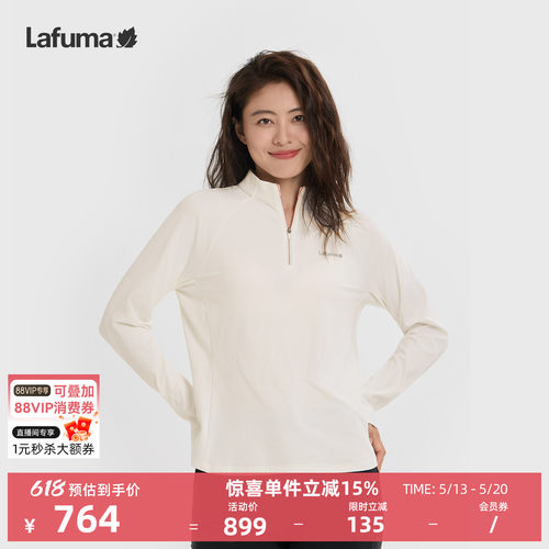 乐飞叶半拉链长袖T恤女