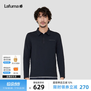 T恤男休闲防紫外线翻领POLO打底衫 LAFUMA乐飞叶户外吸湿速干长袖