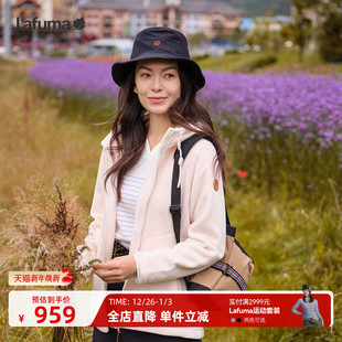 法国LAFUMA乐飞叶户外秋冬保暖连帽抓绒衣女士休闲时尚 宽松外套