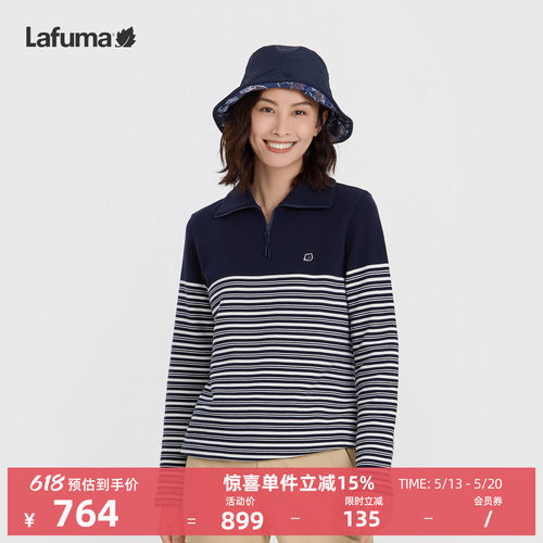 乐飞叶户外半拉链长袖T恤女