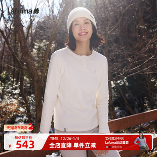 法国LAFUMA乐飞叶户外秋冬圆领抓绒长袖 T恤女运动休闲保暖打底衫