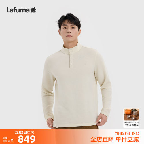 乐飞叶户外保暖长袖T恤男