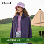 LAFUMA乐飞叶户外运动风连帽防风防泼水软壳外套女士短款 休闲夹克