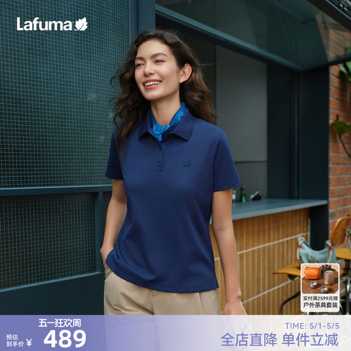 乐飞叶户速干polo衫短袖T恤女