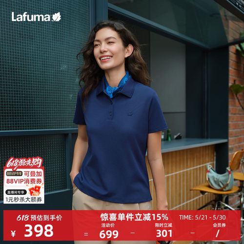 乐飞叶户速干polo衫短袖T恤女