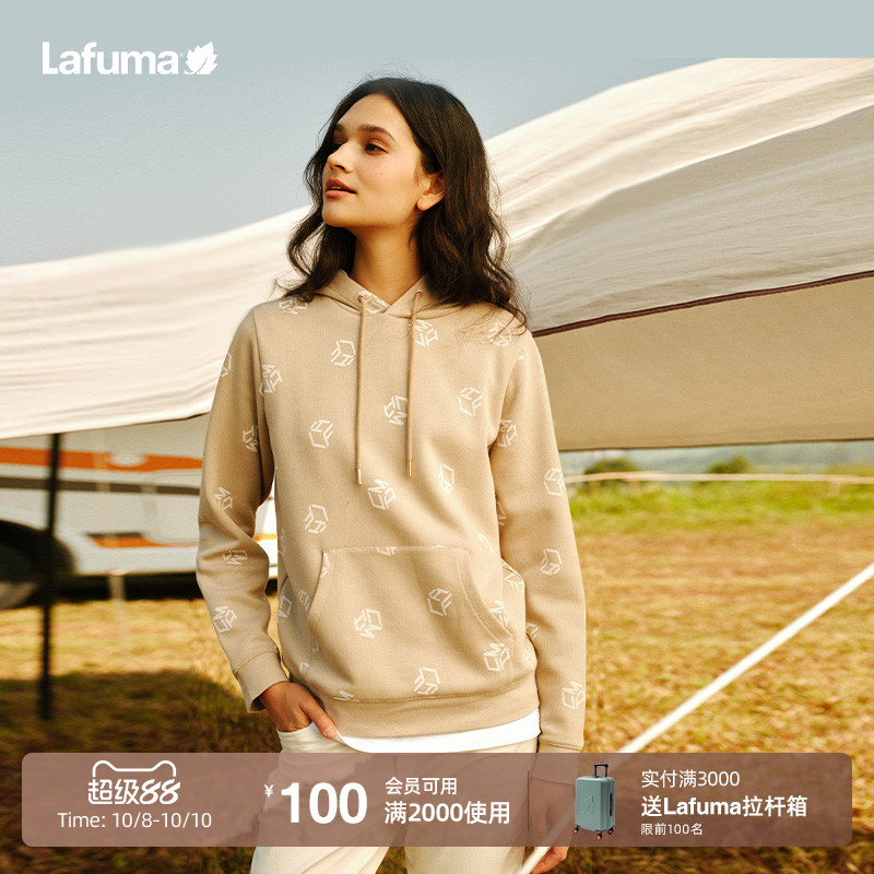 lafuma户外印花连帽卫衣女