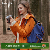 LAFUMA乐飞叶户外冲锋衣II级女士休闲中长款 风衣防水透湿夹克外套