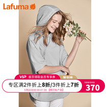 Lafuma lefeye outdoor loose off shoulder hooded sports short sleeve T-shirt women's sweater trend xlfts9bl13