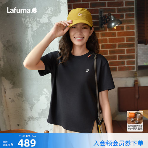 乐飞叶圆领宽松短袖T恤女