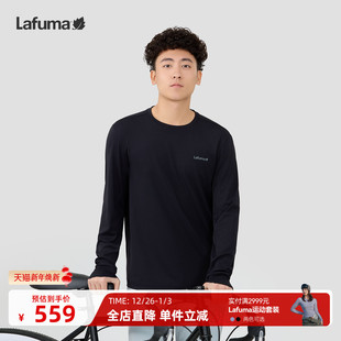 LAFUMA乐飞叶户外百搭圆领长袖 运动露营登山徒步上衣 T恤男士