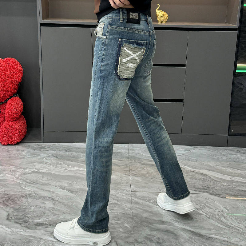 休闲牛仔裤男夏季新款高品质欧货百搭长裤潮流简约青年舒适直筒裤,男装,牛仔裤,淘宝优惠券,粉丝福利购,淘宝优惠卷