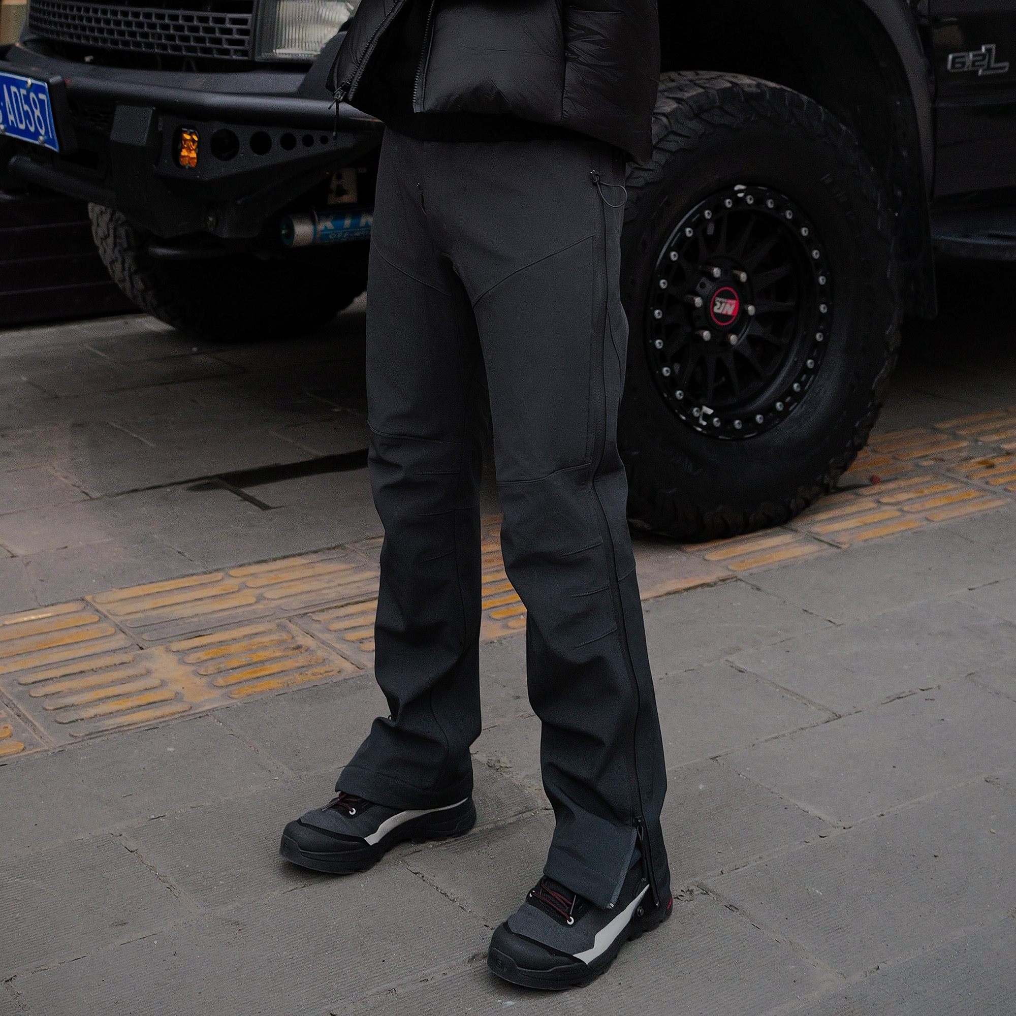 JDKZ户外机能冲锋裤侧拉链防水