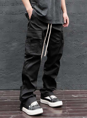 JDKZ美式高街vibe机能风多口袋工装裤男女潮牌直筒拉链设计感裤子