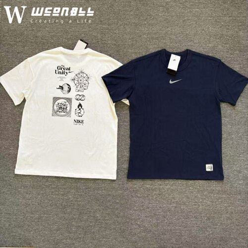 Nike/耐克 男子夏季运动休闲舒适运动印花圆领短袖T恤DM7899-100