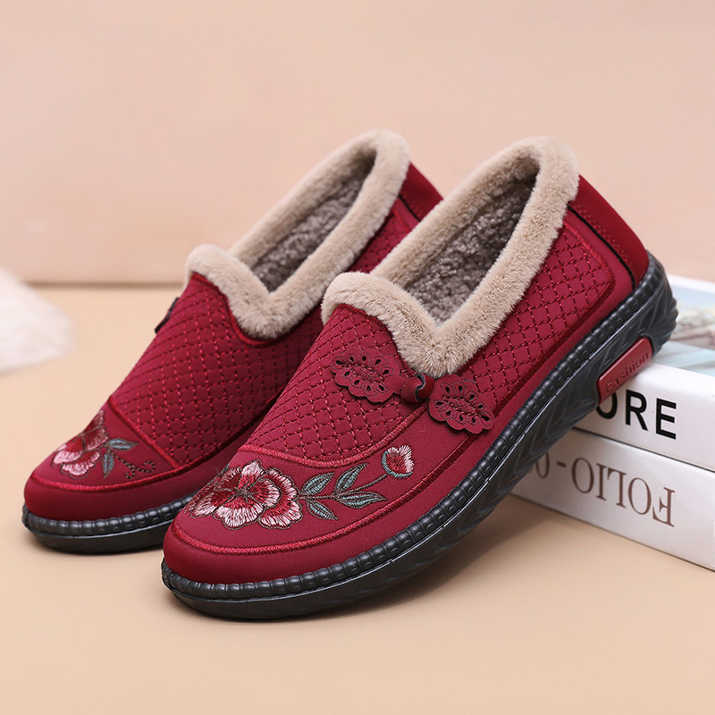 老北京布鞋女冬季加绒保暖绣花42棉鞋中老年妈妈奶奶鞋防滑软底43,女鞋,棉鞋,淘宝优惠券,粉丝福利购,淘宝优惠卷