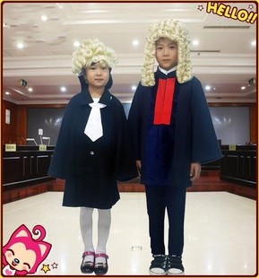 模拟法庭服装法官锤桌牌儿童少年服装道具法官袍律师袍书记员