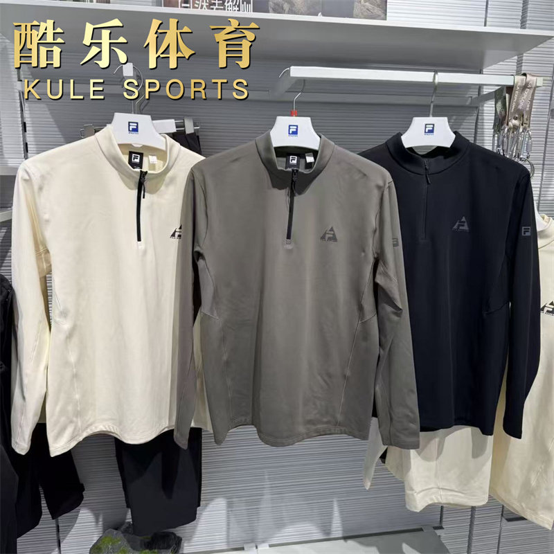 FILA斐乐黄景瑜同款2025年冬款男子薄绒保暖针织长袖衫A11M547203,运动服/休闲服装,运动T恤,淘宝优惠券,粉丝福利购,淘宝优惠卷